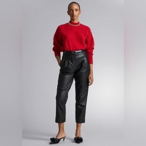 H&M Red Oversized Mock Neck Sweater Size M